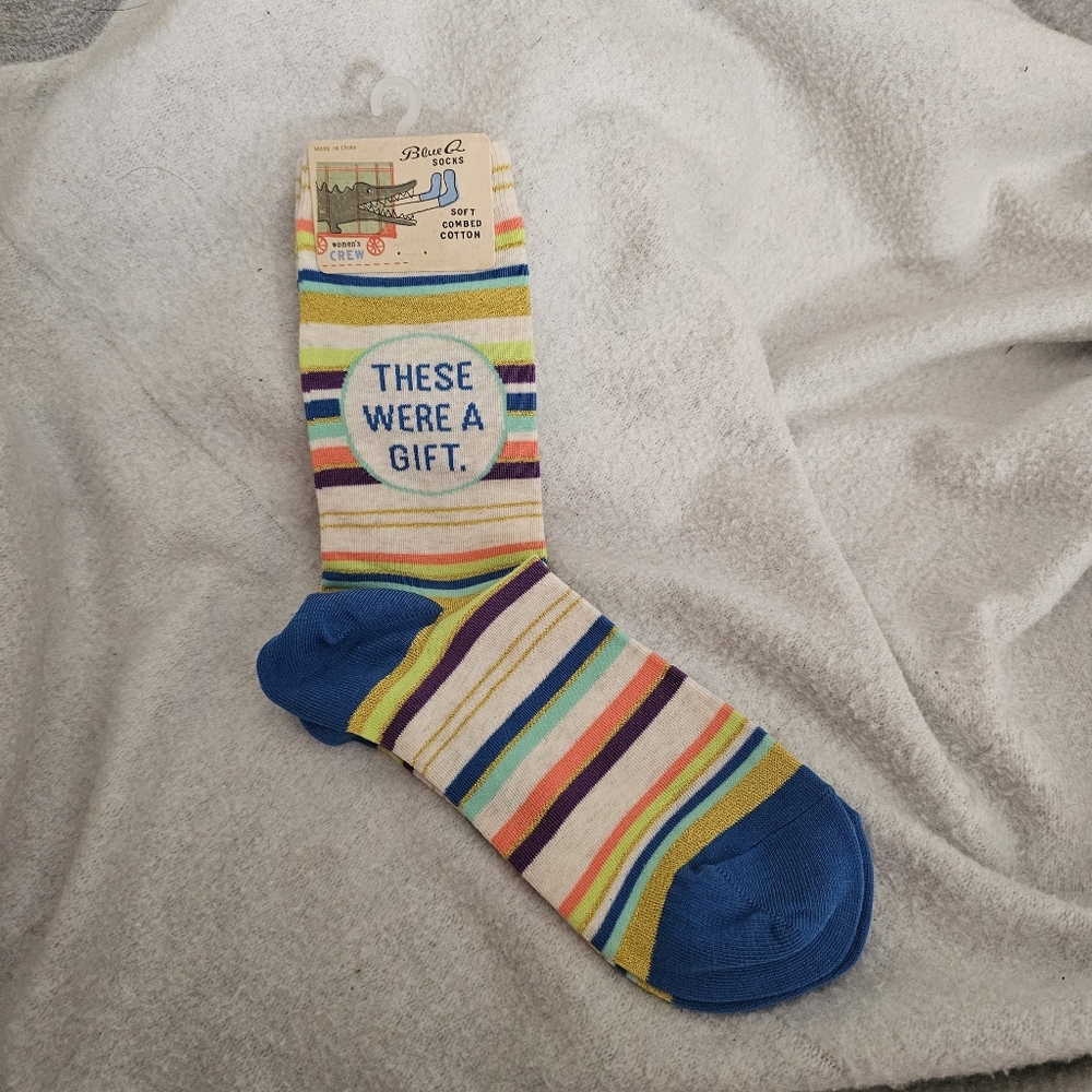 Blue Q These Were A Gift Novelty Women's Crew Socks